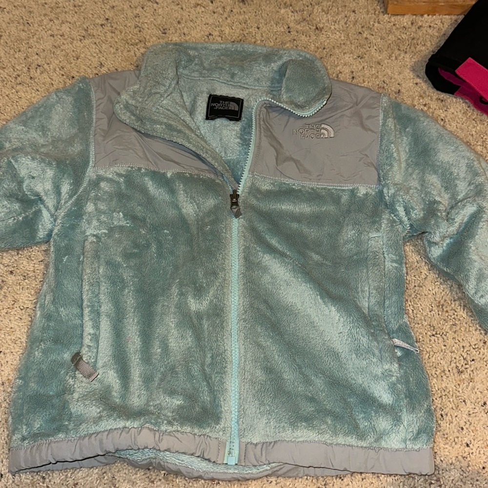 Light blue north face fleece jacket